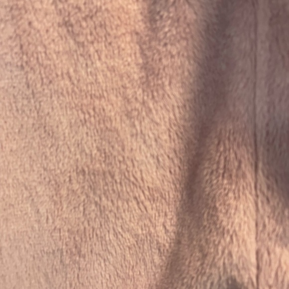 Lands End, ladies medium dusty rose fuzzy cozy warm full zip highneck sweatshirt - Picture 4 of 7